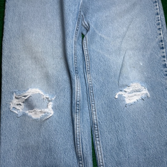 Vintage 90s Levi’s 550 Relaxed Fit Baggy Orange Tab Distressed Jeans - Picture 7 of 11